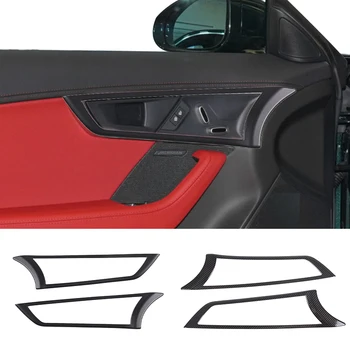 ABS Углеродное волокно Матовая Черная Внутренняя Дверная ручка Автомобиля, рамка, Накладка Для Jaguar F-TYPE 2013-2024, Аксессуары для интерьера Авто
