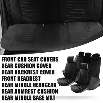 X Autohaux, полный комплект, универсальные чехлы для автомобильных сидений, защитные чехлы для 5-местных автомобилей, водонепроницаемые, нескользящие, черные