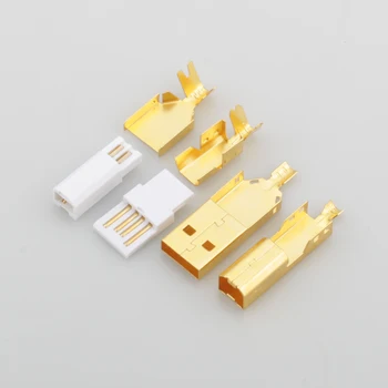 Высококачественный позолоченный USB-разъем USB A + USB B Типа A-B для самодельного USB-кабеля тайваньского производства