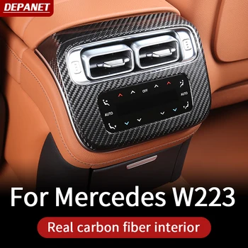 Заднее выпускное отверстие из настоящего углеродного волокна для Mercedes w223 S серии 2021 400 450 550 480 аксессуары для внутренней отделки