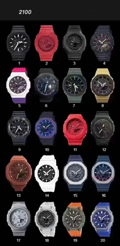 Спортивные Цифровые Кварцевые часы Унисекс Original Shock 2100 Watch Полнофункциональный светодиодный съемный циферблат в сборе World Time oak series