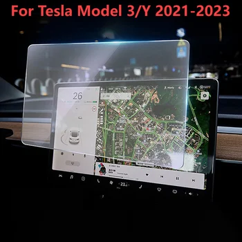 Защитная пленка из закаленного стекла для Tesla Model 3 Y 2023 2022 2021 Аксессуар для центрального управления Матовая защита от бликов HD пленка