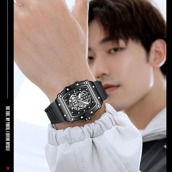 WOKAI Высококачественные модные роскошные мужские кварцевые силиконовые деловые часы, спортивные водонепроницаемые часы для мальчиков, студенческие часы