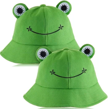 Милый мультфильм Лягушка Hat для женщин мужчин девочек ведро шляпа Рыбалка кепка лягушачий шапки открытый ВС шляпы Рыбак шапки шляпы ведро лягушка 