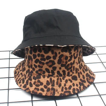 Охотничья кепка с леопардовым принтом, двусторонняя трендовая Женская складная солнцезащитная шапочка, Мужская Женская шляпа рыбака