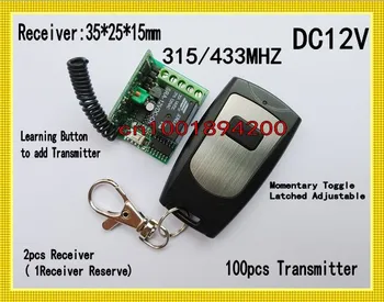 DC12V Система Дистанционного Управления Доступом к Двери Шлюз Замок Гаражной Двери 2 Приемника 100 Передатчиков 315/433 МГц Водонепроницаемый Передатчик