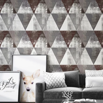 Рулон обоев в скандинавском сером треугольном стиле с геометрическими рисунками для фоновых стен, гостиной, спальни, настенного декора, контактной бумаги