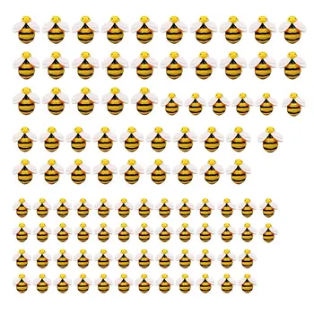 100 шт., маленькие украшения в виде Пчелы из смолы, Детская Заколка, Кремовый Эпоксидный чехол для телефона