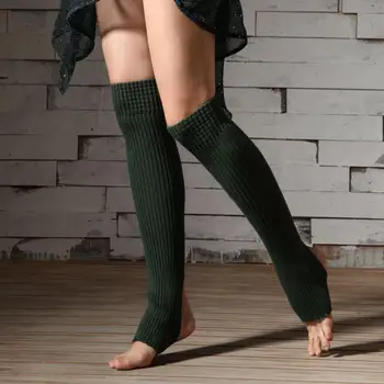 Взрослые детские балетные носки для латиноамериканских танцев, защита для ног, спортивная защита для ног, колено 43 см, женские чулки, вязаная ступня