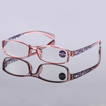Модные очки для чтения с антисинимым принтом, Женские Классические очки для чтения, оправа для пудры от пресбиопии, прозрачная красная оправа