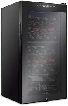 Холодильник-охладитель для вина с компрессором на 28 бутылок с замком/Большой отдельно стоящий винный погреб для красного, белого, шампанского или игристого вина
