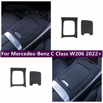 Накладки на Защитную панель Центрального управления ABS Для Mercedes-Benz C Class W206 2022 2023 Из Искусственной Кожи/С Ворсинчатыми Аксессуарами
