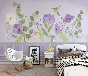 Изготовленный на заказ фон стены пейзаж цветок растение спальня гостиная фон стены фреска обои фреска 3D обои стена для