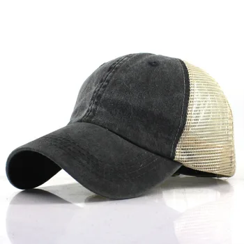 Спортивная Рыболовная Дышащая хлопковая бейсболка-кепка Унисекс с промытой сеткой, бейсболки для мужчин и женщин, Однотонные уличные шляпы от Солнца в стиле хип-хоп для Папы