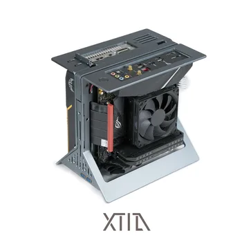 [XPROTO-Mini] Полностью алюминиевый Вертикальный Портативный чехол для переноски XTIA ITX с открытым ядерным дисплеем 1U