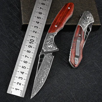 Наружные VG10 Дамасские Складные Ножи Sharp Men Utility Flipper, Тактический карманный нож для выживания в кемпинге, Охотничий Нож для Рыбалки