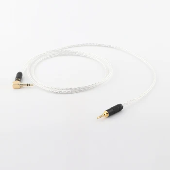 Hi-end 8Cores Посеребренный 3,5 мм Удлинительный аудиокабель 3,5 мм под прямым углом к прямым мужским наушникам HeadphoneStereo AUX кабель