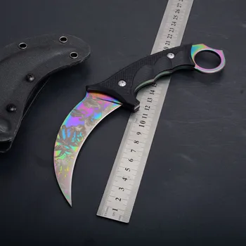 Нож для выживания с фиксированным лезвием из холодной стали, походный нож для самообороны, портативные тактические прямые ножи, инструменты с ножнами
