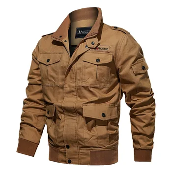 Военная куртка-бомбер, мужские осенние повседневные Хлопчатобумажные пальто, Армейские приталенные куртки пилотов, Casacas Para Hombre, Размер M-6XL