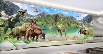 3d обои для комнаты, настенная роспись на заказ, нетканая наклейка на стену, 3d Огромный мир динозавров, картина, фото, 3d настенные фрески, обои
