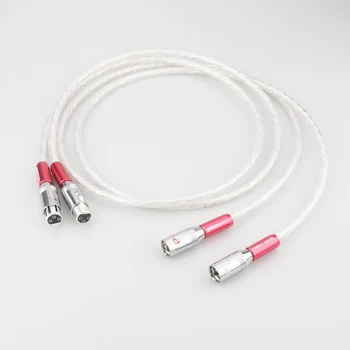 Пара аудиокабелей Audiocrast AS220 с посеребренными нитями и посеребренным 3-контактным балансным кабелем XLR, разъем xlr, аудио
