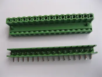 30 шт Угловой 16-контактный разъем для винтовой клеммной колодки диаметром 5,08 мм, сменный тип, зеленый