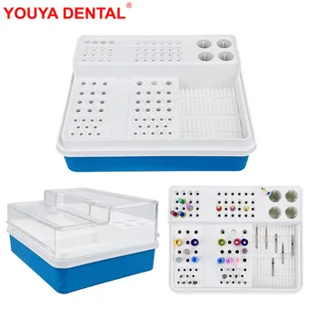 Коробка для дезинфекции зубов с 96 отверстиями для RA/FG/HP Burs Endo Box Пластиковый держатель лотка для стерилизации инструментов для полировки сверл