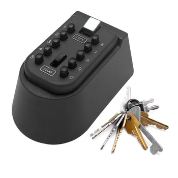 Настенный замок для хранения ключей на открытом воздухе, 10-значный кнопочный комбинированный пароль, Сейф для ключей, Сбрасываемый код, Держатель для ключей