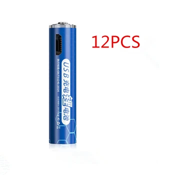 12 шт./лот Новый 1,5 В 1000 МВтч AAA аккумуляторная батарея USB перезаряжаемая литиевая батарея + кабель Micro USB для быстрой зарядки