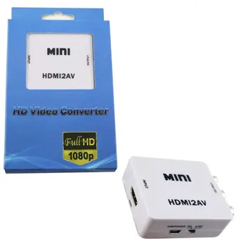 Banggood Мини-конвертер HD-видео HDMI2AV, совместимый с HDMI для RCA AV/CVSB L / R С Поддержкой NTSC /PAL Выходного адаптера