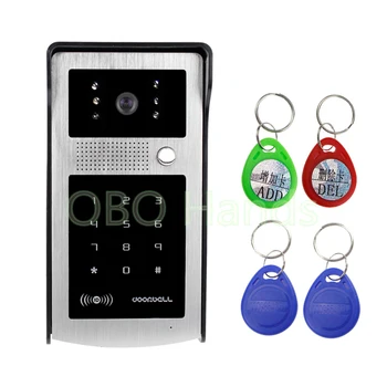 Входная система RFID-домофона, цветной видеотелефон/дверной звонок с цифровой сенсорной клавиатурой, уличная CMOS-ИК-камера ночного видения
