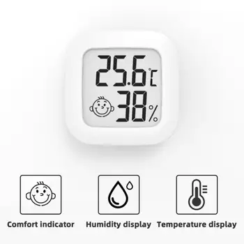 Мини-датчик температуры и влажности Smile, ЖК-цифровой термометр-гигрометр, магнитный датчик температуры в помещении, Умный Дом