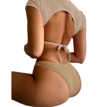 2023 Летний новый сексуальный комплект бикини в европейском и американском стиле с открытой спиной, купальники