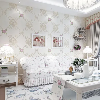 Обои для дома в пасторальном стиле, Маленький Цветочный Хипстерский цветок, Европейская спальня, гостиная, Рельефные Теплые корейские обои