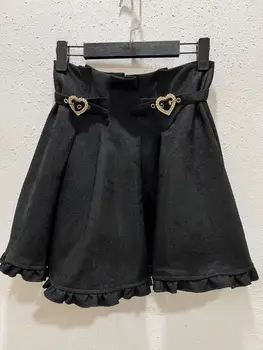 Японская Rojita, Новая юбка с пряжкой в виде сердца, со стразами, Женская универсальная Милая юбка, Женская мини-юбка трапециевидной формы с высокой талией