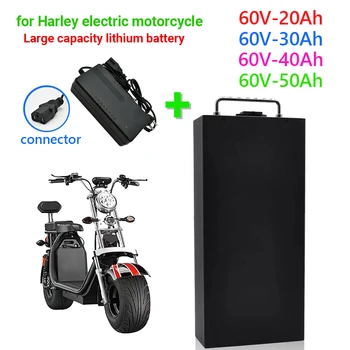Литиевая батарея электромобиля Harley, Водонепроницаемая батарея 18650 60V 60Ah для Двухколесного Складного Электрического скутера Citycoco, велосипеда