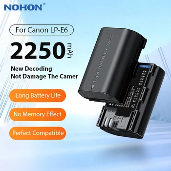 NOHON LP E6 E6NH Аккумулятор для камеры Canon Digital 6d 60d 80d 7d 5d3 70d 5d2 5d4 R6 R5 Eos SLR 5d Mark 4 Bateria с Зарядным устройством