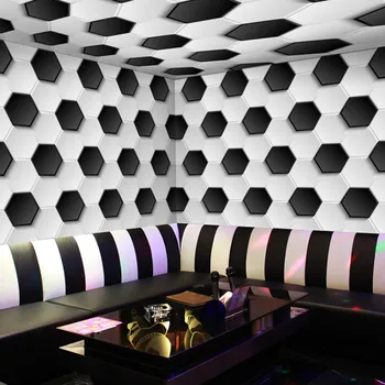 Изготовленные На Заказ 3D Футбольные Клетчатые Обои KTV Bar Coffee Cafe Hotel Промышленный Декор Фон Настенные Обои Papel De Parede 3d