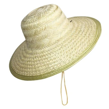 Модная шляпа с плоским верхом, Бамбуковая плетеная Соломенная кепка с козырьком для взрослых, летняя пляжная шляпа