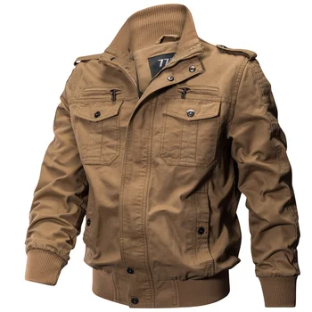Куртка военного пилота Мужская осенне-зимняя повседневная куртка-бомбер из хлопка, застиранное пальто, мужская тактическая армейская летная верхняя одежда Евро размера