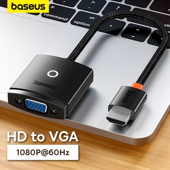 Кабельный адаптер Baseus, совместимый с HDMI и VGA, С аудиосистемой, Блок питания для ноутбука, Переключатель проектора, конвертер Xbox PS4 TV HD в VGA
