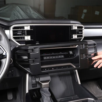 Для Toyota Tundra Пикап 2022-2023 Автомобильный Центр управления Навигационная рамка Декоративная наклейка ABS Матовый черный Аксессуары для интерьера