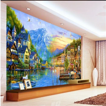 beibehang 3d стереоскопический средиземноморский морской романтический фрески китайский ТВ фон обои гостиная спальня papel de parede