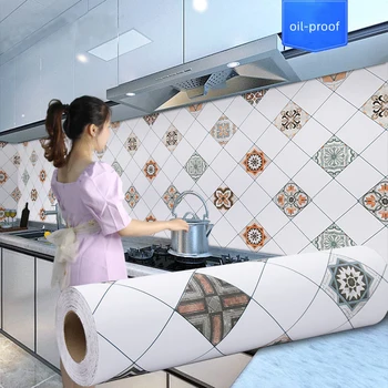 Кухонные маслостойкие самоклеящиеся обои, высокотемпературные наклейки на стены своими руками, водонепроницаемая наклейка, утолщенные наклейки на плитку