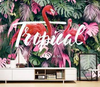 Тропический тропический лес банановый лист украшение фламинго фон настенные обои настенная роспись 3d обои настенные обои для