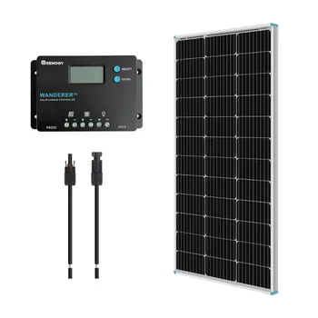 Монокристаллический Солнечный комплект Мощностью 100 Вт 12 В С контроллером заряда Wanderer 10A