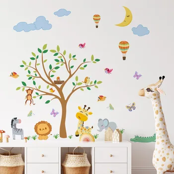 4 шт. Декоративные наклейки на стену в детской комнате, наклейки на стену с мультяшными животными, наклейки на стену в гостиной, спальне, кабинете, ресторане