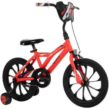 16-дюймовый детский велосипед для мальчиков, красный неоновый