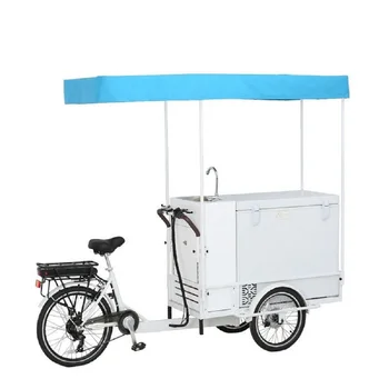 Мобильный Электрический Грузовой Велосипед, Трехколесный велосипед для взрослых, Уличная Тележка для быстрого питания на трех колесах, Продажа Напитков, Закусок, мороженого