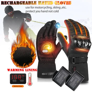 Перезаряжаемые перчатки с подогревом и сенсорным экраном, водонепроницаемые велосипедные и лыжные перчатки для мужчин и женщин